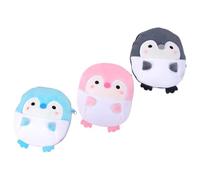 JOINPAYA Lot de 3 Porte-Monnaie en Peluche Motif Pingouin Petit Paquet à Monnaie Doux et Pratique Pochette Multifonction pour Bijoux Câbles et Petits Objets Couleurs Assorties