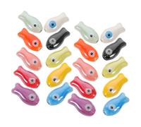 JOINPAYA Lot de 30 Perles en Porcelaine Céramique Forme Poisson Multicolores Perles d'Espacement pour Création Bijoux DIY Bracelets et Colliers Fournitures Loisirs Créatifs Présents