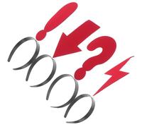 JOINPAYA Lot de 4 Bandeaux à Symbole Amusant Rouge Flèche, Point D'interrogation, Point D'exclamation et Éclair, Serrage-têtes Légers en Tissu et Plastique, Accessoire Coiffure Femme