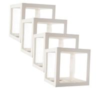 JOINPAYA Lot de 4 Boîtes à Ballons Carrées Blanches 30x30x30 Cm en Papier Léger, Décorations pour Fête d'anniversaire, Mariage et Shower, Accessoires Décoratifs pour Présents Invités