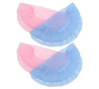JOINPAYA Lot de 4 Bonnets de Nuit en Maille Respirante et Élastique, Filets à Cheveux Réutilisables pour Hommes et Femmes, Tailles Ajustables, Couleurs Bleu Clair et Rose, Protection