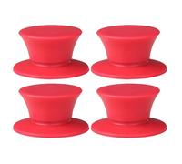 JOINPAYA Lot de 4 Boutons de Couvercle en Silicone Rouge Antidérapants Universels, Poignées Résistantes la Chaleur Vis pour Remplacement de Couvercles de Casseroles et Poêles,