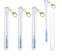 JOINPAYA Lot de 4 Brosses à Mascara Tube Bleu 10 Cm Strass, Applicateur Cils de Beauté Portable, Peigne à Sourcils pour Maquillage Précis et Réutilisable, Outil Maquillage Yeux