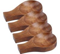 JOINPAYA Lot de 4 Coupelles à Sauce en Bois, 9x5,5x1,5 Cm, Supports Multifonctions pour Sauce Soja, Plat à Condiments Lavable, Porte-cuillères Compact Cuisine et Repas Maison Réutilisable