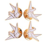 JOINPAYA Lot de 4 Épinglettes Créatives en Alliage de Zinc, Broches Origami Kawaii Dessin Animé, Petites Épingles pour Vêtements et Paquet à Dos, Accessoires Mode Polyvalents pour Femmes