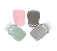 JOINPAYA Lot de 4 Flacons de Voyage en Silicone 30 Ml Étanches, Réutilisables, pour Shampoing et Lotion, avec Pochette Eva Colorée pour Cosmétiques, pour Voyages et Déplacements