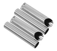 JOINPAYA Lot de 4 Moules à Pâtisserie Tubes en Acier Inoxydable, Grands Moules à Cornet Creux Antiadhésifs, Design Double Angle pour Croissants et Cannolis, Cuisson Moelleux