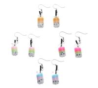 JOINPAYA Lot de 4 Paires Boucles D'oreilles Tasse de Thé au Lait Faites Main, Accessoires D'oreilles pour Femmes, Boucles D'oreilles Pendantes Fantaisie, Bijoux Créatifs Couleur Aléatoire