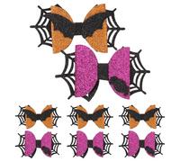 JOINPAYA Lot de 4 paires d'accessoires pour cheveux d'Halloween, motif chauve-souris et fantôme, pinces à cheveux pour femmes et enfants, accessoires pour friandises ou friandises, pour