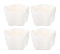 JOINPAYA Lot de 4 Petits Bols à Trempette en Céramique Blanche, Plats à Sauces Multifonctions pour Assaisonnement, Amuse-gueules et Condiments, Vaisselle Pratique pour Maison, Fêtes