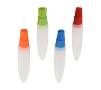 JOINPAYA Lot de 4 Pinceaux à Huile à Queue Pointue en Silicone Multifonction pour Barbecue Extérieur et Pâtisserie, Brosse Légère et Résistante, Couleurs Assorties Orange Bleu Vert Rouge,