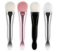 JOINPAYA Lot de 4 Pinceaux Applicateurs de Masque Double Tête, Brosses Visage en Poils Doux et Silicone, Assortiment Couleur Rose Doré, Noir, Argenté, pour Soins Peau et Maquillage