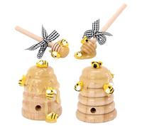 JOINPAYA Lot de 4 Set de Décorations Ruche en Paille Naturelle Bâtonnets Abeille, Plateau à Étages Ornemental pour Fête des Abeilles, Décoration Intérieure Rustique et Artisanale