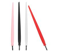 JOINPAYA Lot de 4 Stylos à Gratter Pointe Métallique Solide Outils de Peinture à Gratter pour Artistes Couleurs Rouge Blanc Rose Noir Fournitures Créatives pour Garçon et Filles et Adultes