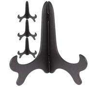 JOINPAYA Lot de 4 Supports en Plastique Noir pour Assiettes Photos et Cartes Présentoir Petit Format 10 CM de Haut Porte-Cartes Polyvalent pour Décoration Maison Bureau et Événements