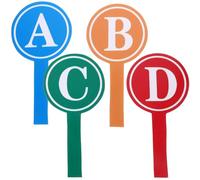 JOINPAYA Lot de 4 Tableaux de Score Effaçables à Sec, Planches à Bras en Mousse, Simple Face Lettres Abcd, Petits Tableaux Blancs Portables pour Compétitions et Juges, Usage Scolaire