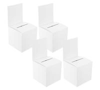 JOINPAYA Lot de 4 Urnes à Bulletins de Vote en Carton Léger, Boîtes à Dons Multifonctionnelles Fente, Boîtes de Collecte pour Tombola, Réunions et Événements Festifs, Format Portable