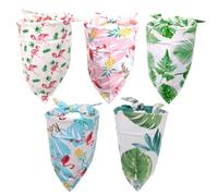 JOINPAYA Lot de 5 Bandanas pour Chiens et Chats Imprimés Style Tropical, Serviettes à Salive en Tissu Doux et Résistant, Foulards Triangulaires Colorés pour Décoration et Style Aléatoire