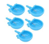 JOINPAYA Lot De 5 Bols À Boire Automatiques pour Lapins Abreuvoirs Anti-Fuite pour Animaux De Compagnie Grands Bols pour Chiens Mangeoires pour Lapins Plastique Abs Acier Bleu Ciel