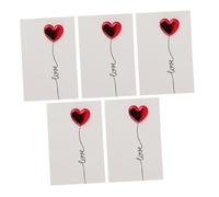 JOINPAYA Lot de 5 Cartes de Vœux 3D Saint-Valentin en Papier Design Cœur et Montgolfière Cartes Message Romantiques pour Anniversaire et Occasions Spéciales