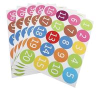 JOINPAYA Lot de 5 Feuilles d'Autocollants Numériques Ronds Colorés en PVC Auto-Adhésifs et Amovibles Numéros 1 à 100 pour Décoration Murale Éducative et Organisation Scolaire