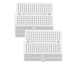 JOINPAYA Lot de 5 Plaques D'essai Électroniques Miniatures Blanches, Circuit Imprimé pour Soudure Diy, Plaque Perforée pour Projets Électroniques et Expériences Soi-même, Format Compact