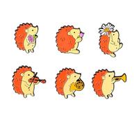JOINPAYA Lot de 6 Broches Hérisson en Alliage Badges Décoratifs pour Vêtements Badges Animaux Dessin Animé Broches Légères et Pratiques pour Paquet Vestes et Chapeaux Accessoires Mode