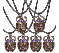 JOINPAYA Lot de 6 Colliers à Pendentif Scarabée Égyptien en Alliage Bleu Royal Bijoux Égyptiens pour Homme et Femme Accessoire de Cou Vintage pour Fêtes et Occasions