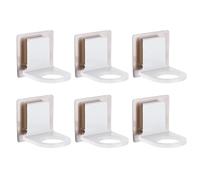 JOINPAYA Lot de 6 Crochets Adhésifs Muraux sans Perçage pour Salle de Bain, Supports pour Bouteilles en Pvc Blanc, Organisateur Pratique pour Accessoires