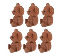 JOINPAYA Lot de 6 Figurines D’Ours Miniatures Mignons pour Décoration Intérieure, Mini Animaux en Résine Marron, Décoration de Gâteaux et Micro-paysages, Présents Invités, Décor Bureau