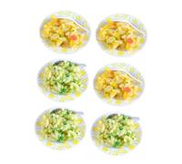 JOINPAYA Lot de 6 Modèles Alimentaires Miniatures Riz Frit pour Jeu de Rôle Garçon et Filles, Taille Mini, Accessoires la Cuisine Jouets, Décoration Tiny House, Jouet la Cuisine pour Fille