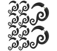 JOINPAYA Lot de 6 Paires de Boucles D’Oreilles Spirale Asymétriques en Acrylique 12X6X6 MM Faux Écarteurs Tunnels D’Oreille Punk pour Festivals Fêtes et Usage Quotidien