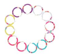 JOINPAYA Lot de 6 Paires de Boucles d'Oreilles Créoles en Pâte Polymère Colorée Légères et Imperméables Style Bohème Africain Bijoux d'Été Décontractés Assorties pour Tenue Quotidienne