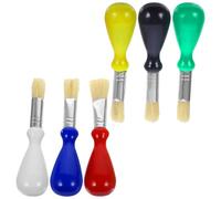 JOINPAYA Lot de 6 Pinceaux Peinture à L’Huile pour Garçon et Filles Poils de Porc Manche Court Peinture pour Tout-Petits de 2 à 4 Ans pour Aquarelle Usage Artistique et Loisirs Créatifs