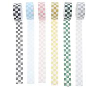 JOINPAYA Lot de 6 Rouleaux de Ruban Adhésif Décoratif Washi à Motifs Quadrillés Ruban de Papier Artisanal Vintage Assortiment Couleurs Mixtes pour Scrapbooking et Loisirs Créatifs