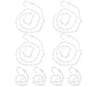 JOINPAYA Lot de 8 Chaînes Suspendues Décoratives pour Jardinières et Mangeoires à Oiseaux Acier Inoxydable 4 Chaînes 25 Cm Crochet Réglable pour Décoration Intérieur et Extérieure Jardin