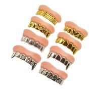 JOINPAYA Lot de 8 Fausses Dents d'halloween en PVC, Dents Factices de Zombie Assorties, Accessoires Amusants pour Fête Cosplay et Déguisement, Décoration Originale pour Halloween