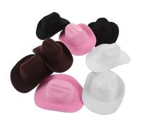 JOINPAYA Lot de 8 Mini Chapeaux de Cowboy en EVA pour Poupées Décorations Western Colorées Accessoires Miniatures pour Fête et Maison de Poupée
