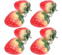 JOINPAYA Lot de 8 Pendentifs Fraise en Résine pour Création Bijoux, Accessoires de Pendentif de Boucles D'oreilles et Décorations de Paquet, 4 Grandes 4 Petites Fraises, Couleur Aléatoire