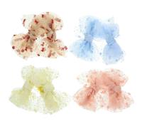 JOINPAYA Lot de 8 Pinces à Cheveux pour Garçon et Filles, Barrettes Nœud en Fil de Maille Semi-transparentes, Coloris Rouge Jaune Rose Bleu, Accessoires Doux et Légers pour Petites Filles,