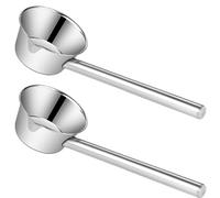 JOINPAYA Louche à Eau Inoxydable 2 Pcs, Grosse Cuillère Longue 35 Cm Bec Verseur, Manche Rond Ergonomique, la Cuisine et Jardin, Cuillère pour Arroser et Trempette, Ustensile Multifonction