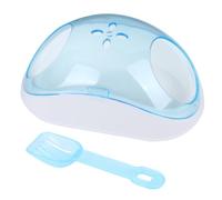 JOINPAYA Maison de Bain de Sable Design Demi-Transparent en Plastique et Entrée Sécurisée avec Pelle Nettoie Naturellement Le Pelage à Couleur Aléatoire pour Petits