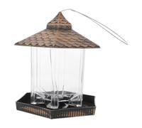 JOINPAYA Mangeoire à Oiseaux Suspendue Extérieure Multifonction en Métal Couleur Cuivre Antique, Grosse Capacité pour Perruches, Canaris et Cacatoès, pour Balcon et Jardin, Résistante