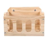 JOINPAYA Mangeoire pour Lapin en Bois Creuse et Horizontale, Support de Nourriture Anti-gaspillage Râtelier Ajouré, Récipient Stable pour Petits Animaux, Cage Propre et Alimentation Lente