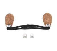 JOINPAYA Manivelle Allongée Argentée 4 Roulements à Billes, Accessoire pour Moulinet Casting et Traîne, Poignée de Pêche en Bois, Compatible pour Pêche en Bord de Lac Mer