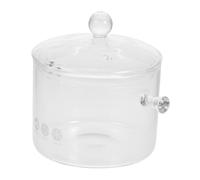 JOINPAYA Marmite à Deux Oreilles Lait nouille Induction Cuisson Couvercle Petite marmite à mijoter Pots clairs Pot de poêle en Verre Petit Pot Un Verre Transparent