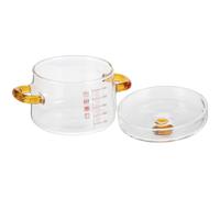 JOINPAYA Marmite en Verre Borosilicate Résistante la Chaleur Double Poignée, Compatible Induction, pour Cuisson Vapeur et Préparation de Soupes Maison