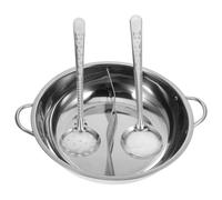 JOINPAYA Marmite Fondue Chinoise à Deux Saveurs 36 Cm en Acier Inoxydable 304 Compartimentée sans Couvercle pour Induction et Gaz Cuisson Familiale Ustensile la Cuisine Pot Soupe Inox