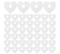 JOINPAYA Marqueurs en papier pour verre en forme de cœur, 50 pièces, 6,9 x 6,6 cm, étiquettes blanches pour boissons, identification claire, décor de fête et de Saint-Valentin