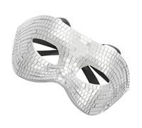 JOINPAYA Masque de Bal Masqué Demi-visage à Paillettes Argentées Miroir, Masque Disco Scintillant pour Fête, Costume Dj Rave, Accessoire Léger et Confortable pour Soirée Costumée